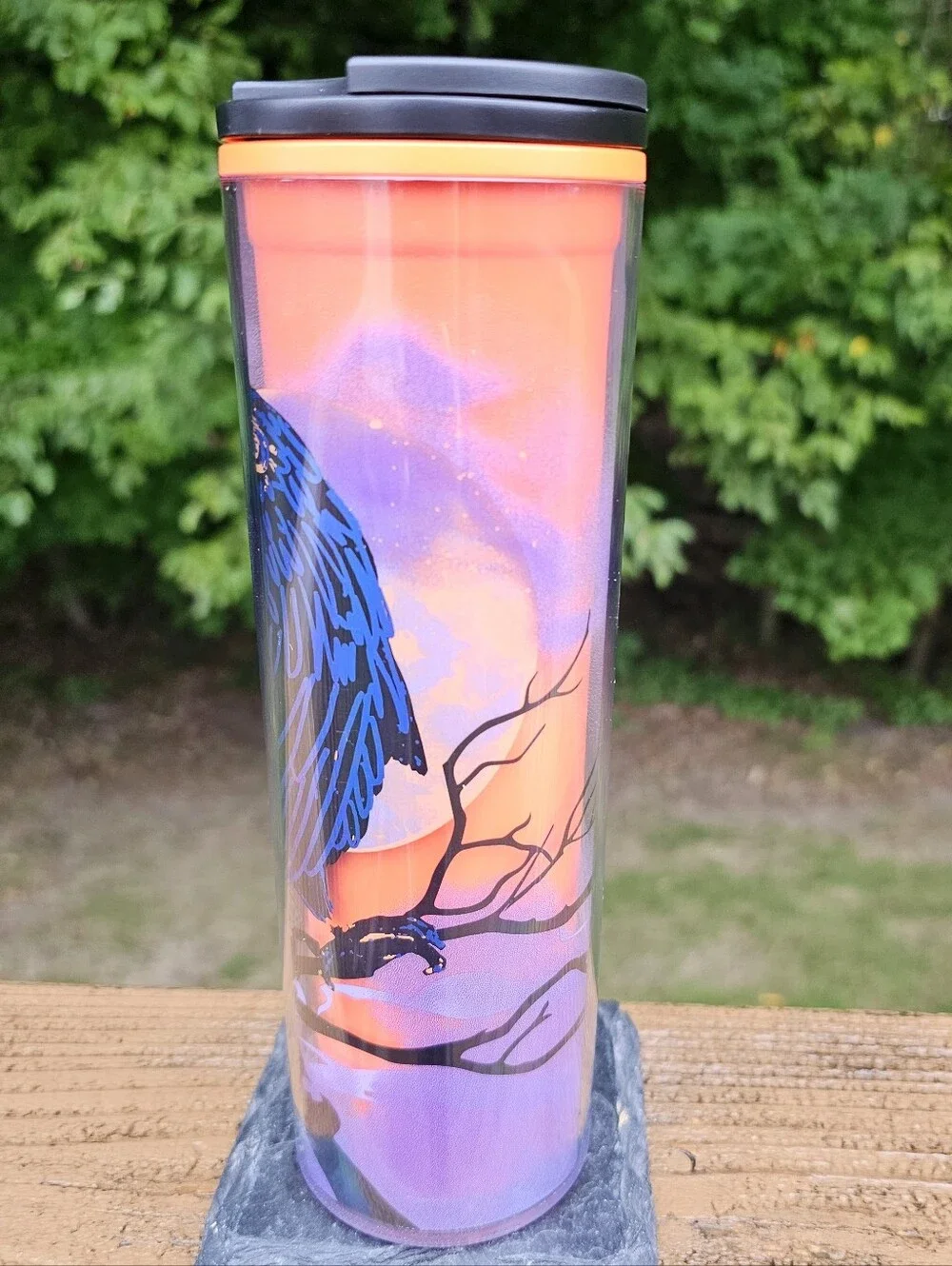 NWT Starbucks 2022 Halloween Raven Crow Campfire Hot Travel Tumbler 16oz
